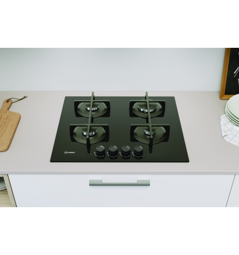 Indesit ING 61T BK 1 Schwarz Integriert 60 cm Gaskochfeld 4 Zone(n)