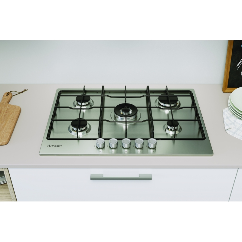 Indesit THP 752 W IX I 1 Stainless steel Built-in 75 cm Gas 5 zone(s)