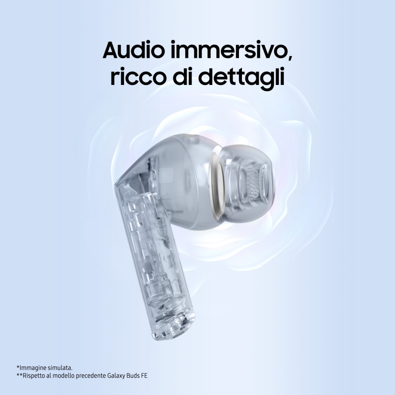 Samsung Galaxy Buds3 FE, Auricolari Wireless, Audio 360, Gemini AI, Black