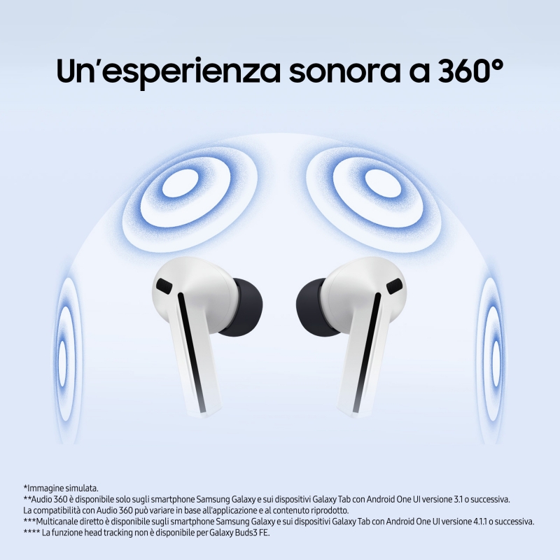 Samsung Galaxy Buds3 FE, Auricolari Wireless, Audio 360, Gemini AI, Black