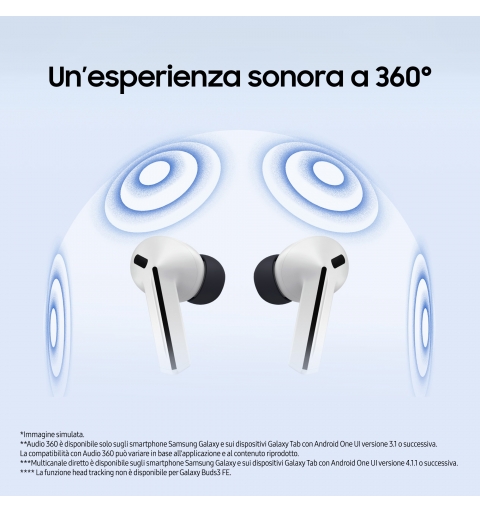 Samsung Galaxy Buds3 FE, Auricolari Wireless, Audio 360, Gemini AI, Black