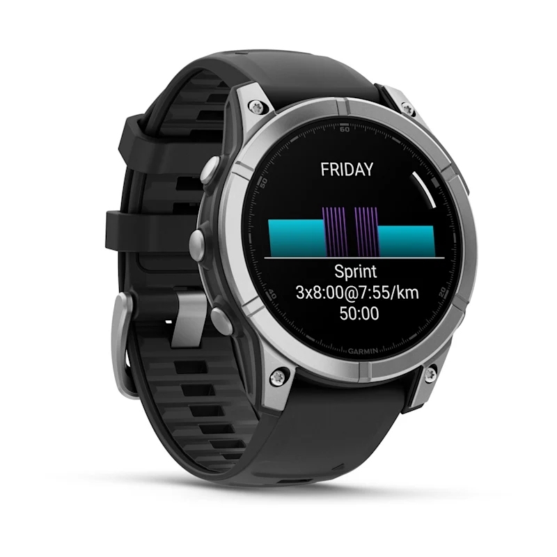 Garmin Fenix E 3,3 cm (1.3") AMOLED 47 mm Numérique 416 x 416 pixels Écran tactile Acier inoxydable Wifi GPS (satellite)