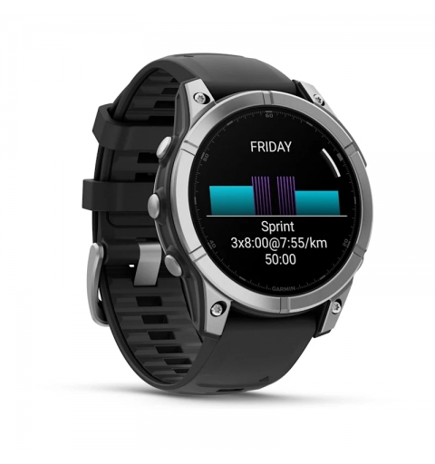 Garmin Fenix E 3,3 cm (1.3") AMOLED 47 mm Numérique 416 x 416 pixels Écran tactile Acier inoxydable Wifi GPS (satellite)