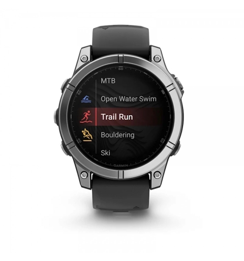 Garmin Fenix E 3,3 cm (1.3") AMOLED 47 mm Numérique 416 x 416 pixels Écran tactile Acier inoxydable Wifi GPS (satellite)