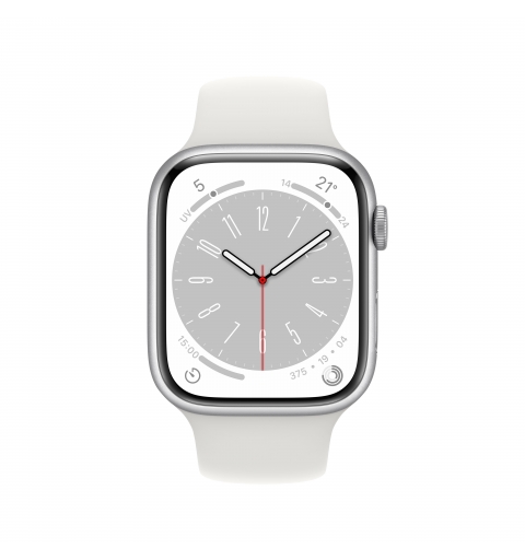 Apple Watch Series 8 OLED 45 mm Digital 396 x 484 pixels Touchscreen 4G Silver Wi-Fi GPS (satellite)