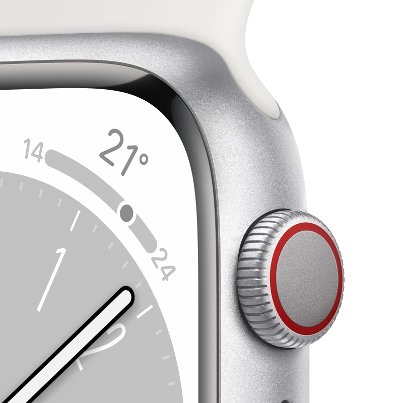 Apple Watch Series 8 OLED 45 mm Digital 396 x 484 pixels Touchscreen 4G Silver Wi-Fi GPS (satellite)