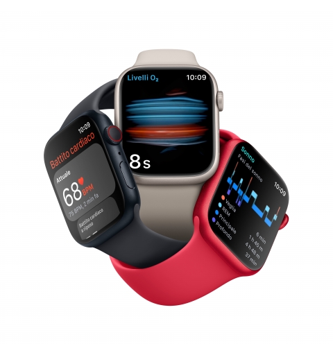 Apple Watch Series 8 OLED 45 mm Digital 396 x 484 pixels Touchscreen 4G Silver Wi-Fi GPS (satellite)