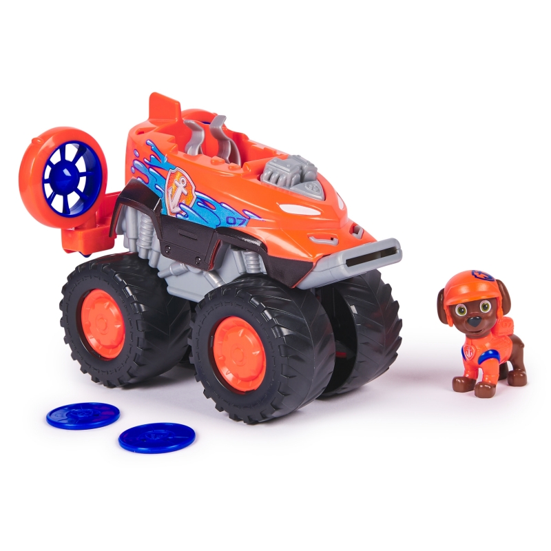 PAW Patrol Rescue Wheels Zuma’s Hovercraft, Toy Truck with Projectile Launcher and Collectible Action Figure, Kids Toys for
