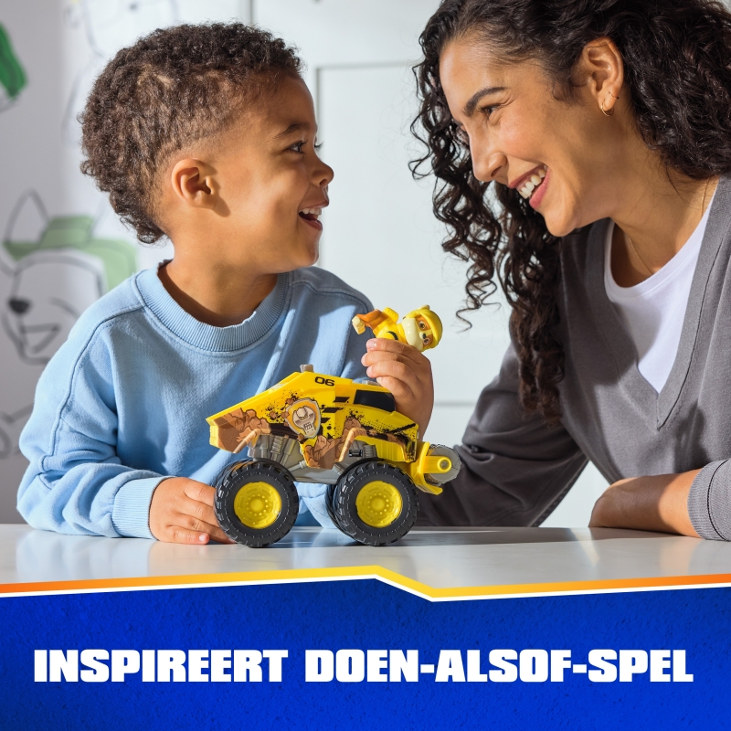 PAW Patrol Rescue Wheels Rubble’s Bulldozer, Toy Truck with Vehicle Transformation and Collectible Action Figure, Kids Toys