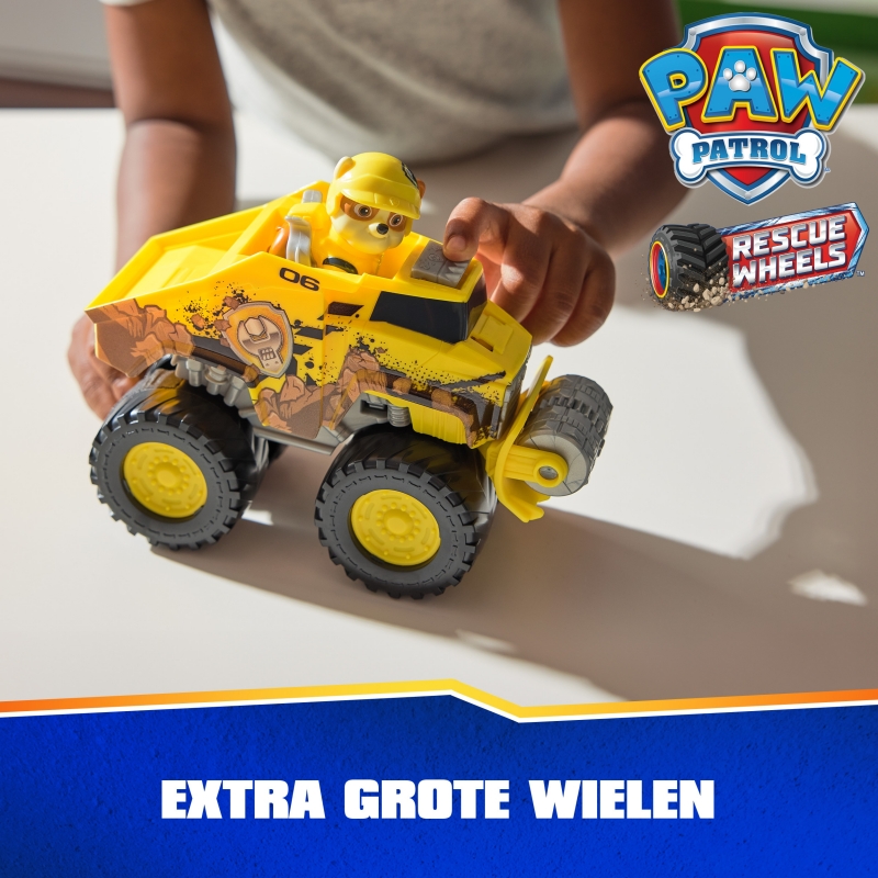PAW Patrol Rescue Wheels - Rubbles Bulldozer Monstertruck mit Rubble Hundefigur