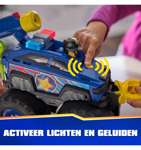 PAW Patrol Rescue Wheels Chase’s Power Haulin’ Cruiser, Toy Truck with Launcher, Motorized Winch, Lights & Sounds, Kids Toys