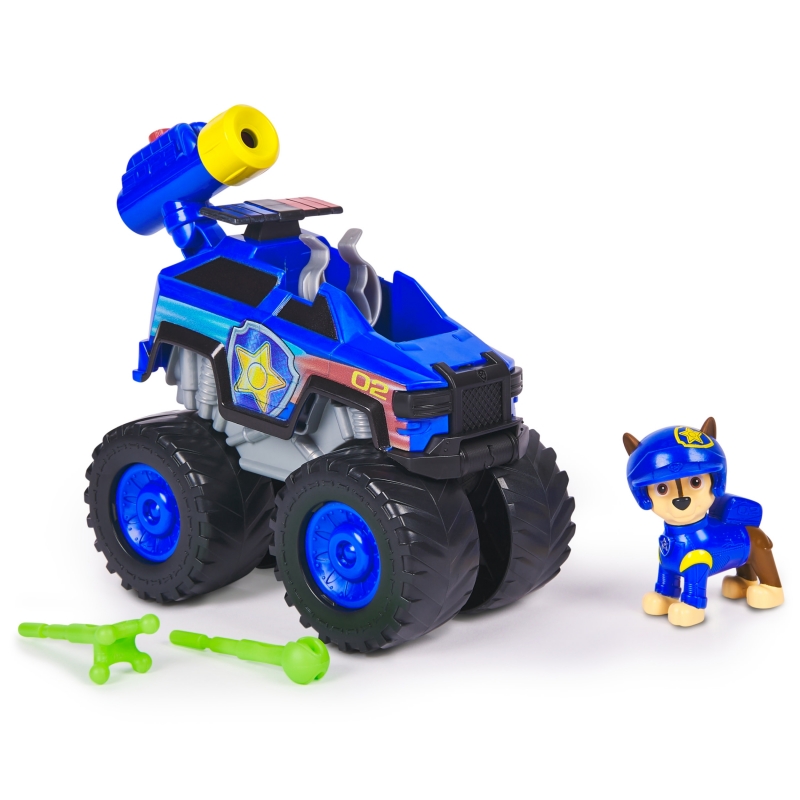 PAW Patrol Rescue Wheels Chase’s Cruiser, Toy Truck with Projectile Launcher and Collectible Action Figure, Kids Toys for