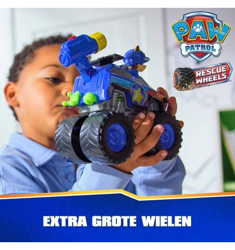 PAW Patrol Rescue Wheels Chase’s Cruiser, Toy Truck with Projectile Launcher and Collectible Action Figure, Kids Toys for