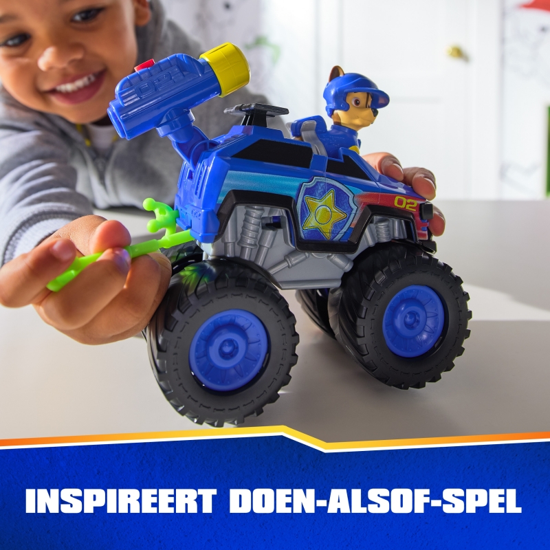 PAW Patrol Rescue Wheels Chase’s Cruiser, Toy Truck with Projectile Launcher and Collectible Action Figure, Kids Toys for