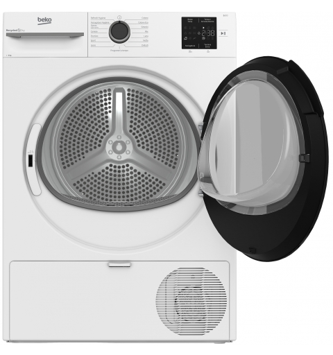 Beko MWBMT392B_IT 9kg, Classe C, Linea Estetica NX, motore inverter, Display digitale, colore Bianco, oblò Nero