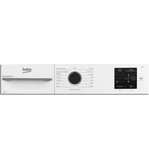 Beko MWBMT392B_IT 9kg, Classe C, Linea Estetica NX, motore inverter, Display digitale, colore Bianco, oblò Nero