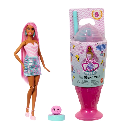 Barbie Pop Reveal Treat Series Doll & Accessories Set, 8 Surprises Include Pet (Styles May Vary)