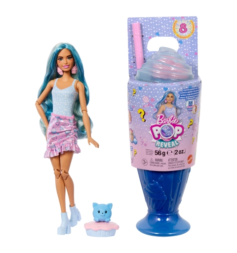 Barbie Pop Reveal Treat Series Doll & Accessories Set, 8 Surprises Include Pet (Styles May Vary)