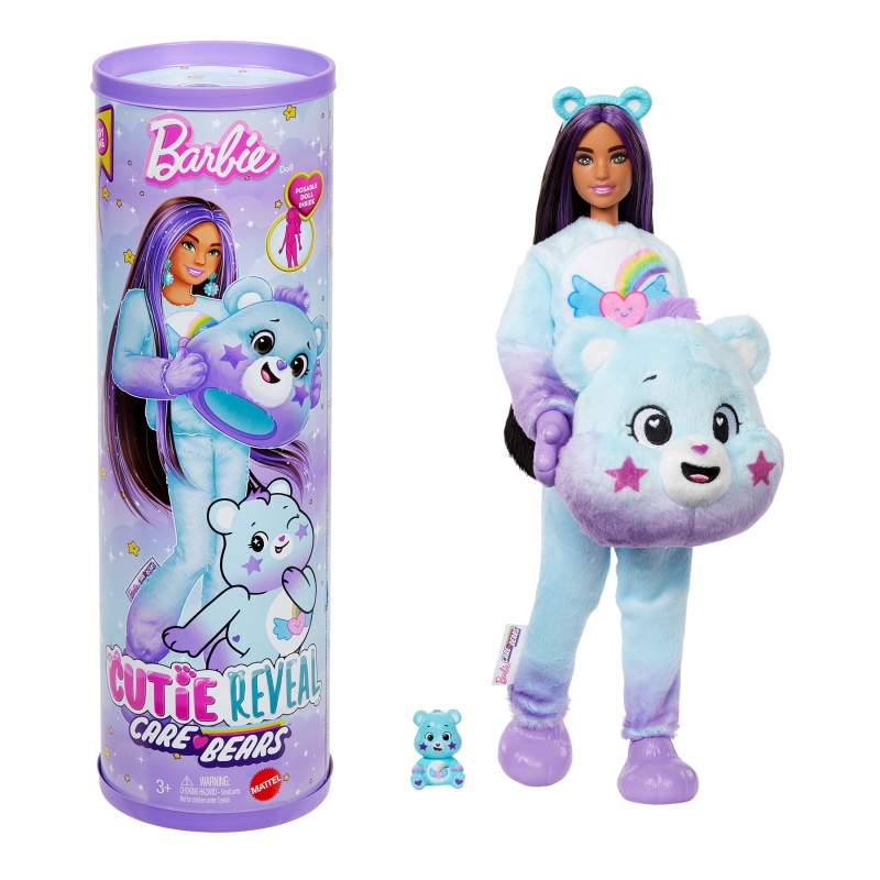 Barbie Cutie Reveal Care Bears Doll & Accessories with 10 Surprises, Series 2 (Styles May Vary)
