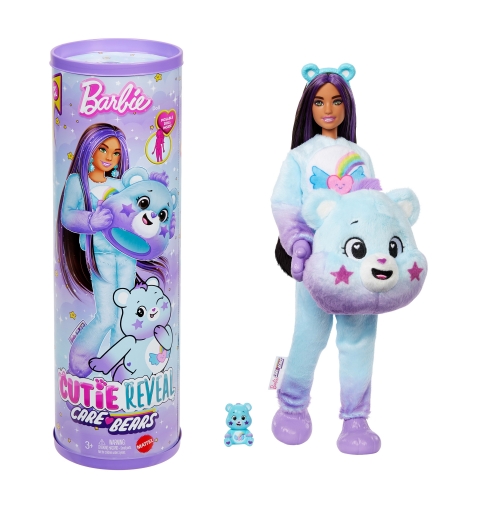 Barbie Cutie Reveal Care Bears Doll & Accessories with 10 Surprises, Series 2 (Styles May Vary)