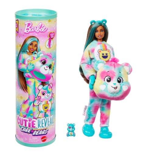 Barbie Cutie Reveal Care Bears Doll & Accessories with 10 Surprises, Series 2 (Styles May Vary)