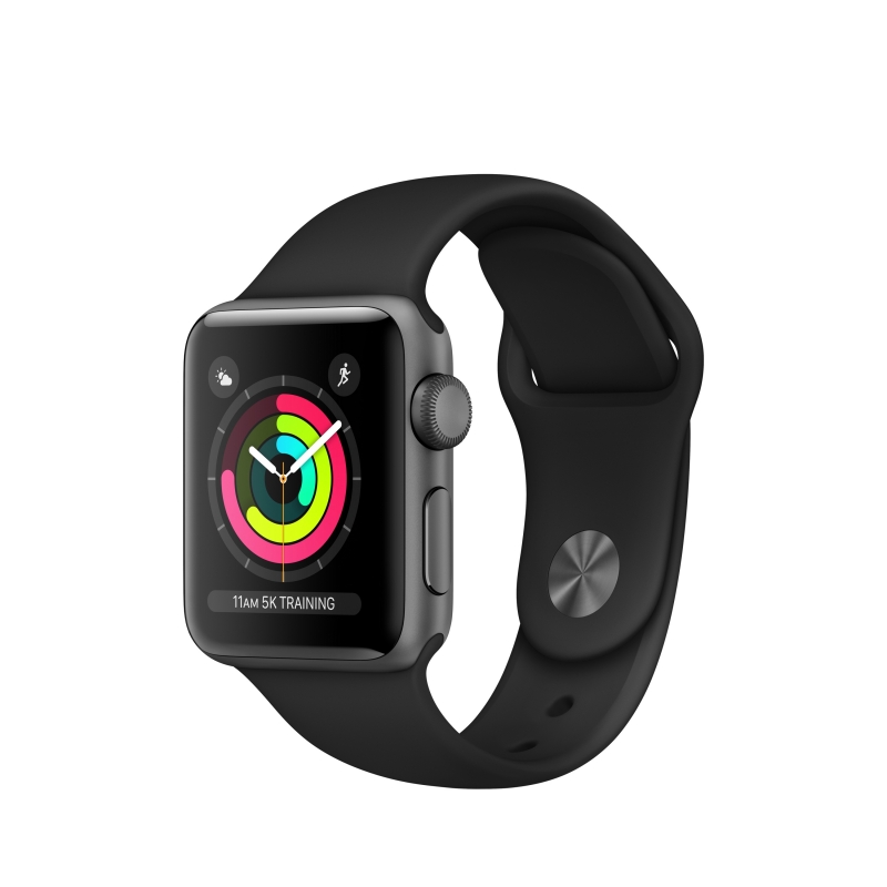 Apple Watch Series 3 OLED 38 mm Numérique 272 x 340 pixels Écran tactile Gris Wifi GPS (satellite)