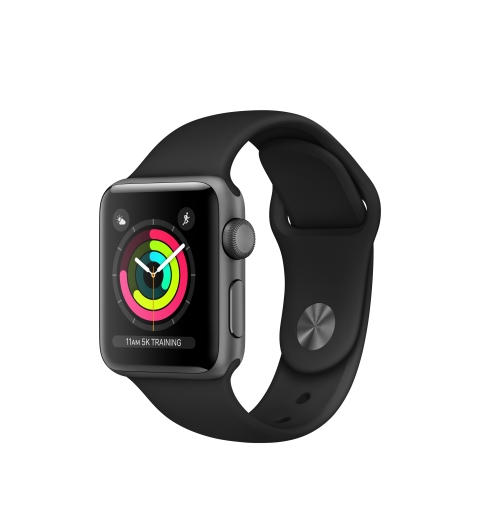Apple Watch Series 3 OLED 38 mm Numérique 272 x 340 pixels Écran tactile Gris Wifi GPS (satellite)