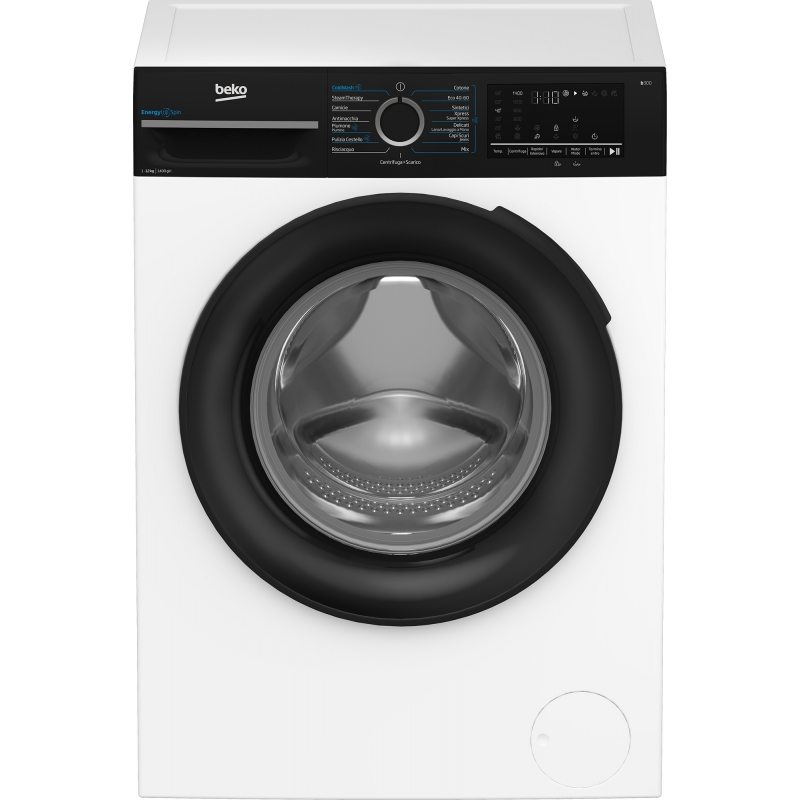 Beko b300 BMGWT41241B machine à laver Charge avant 12 kg 1400 tr min Noir, Blanc