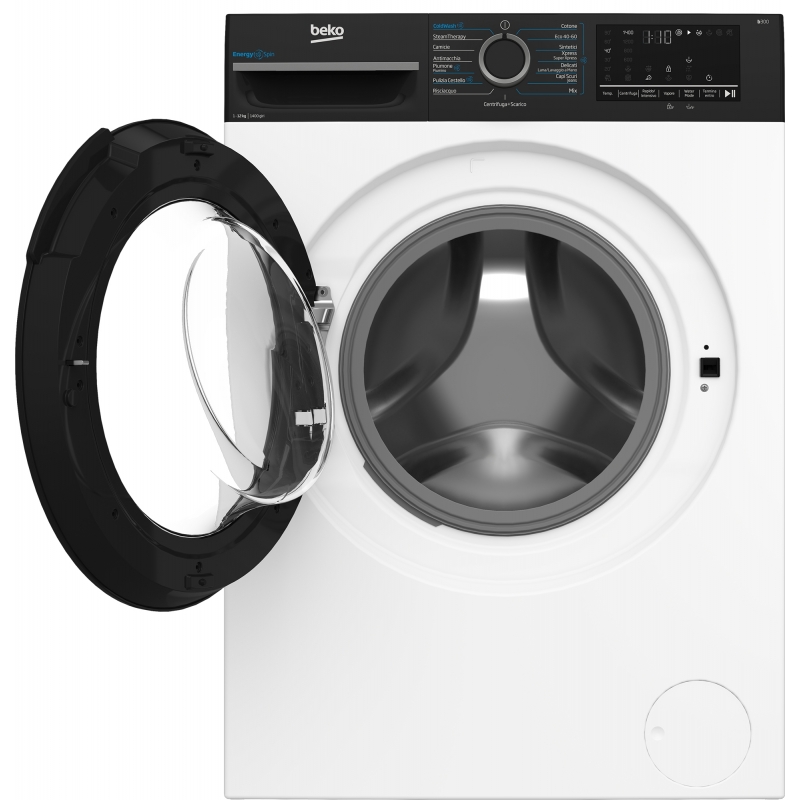 Beko b300 BMGWT41241B machine à laver Charge avant 12 kg 1400 tr min Noir, Blanc