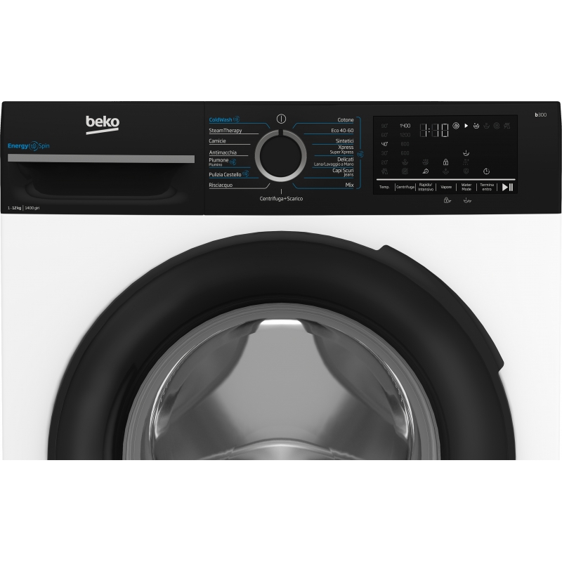 Beko b300 BMGWT41241B machine à laver Charge avant 12 kg 1400 tr min Noir, Blanc