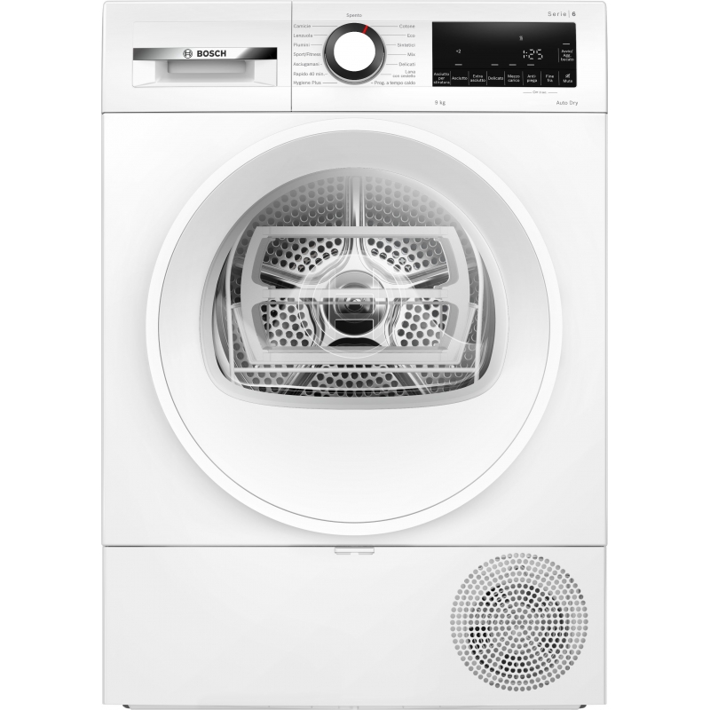 Bosch Serie 6 WQG243D6IT sèche-linge Pose libre Charge avant 9 kg Blanc