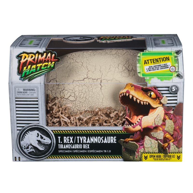 Jurassic World Primal Hatch, Dinosauro Interattivo con Uovo, Fai Schiudere e Addestra il Tuo Cucciolo di Dinosauro con Oltre