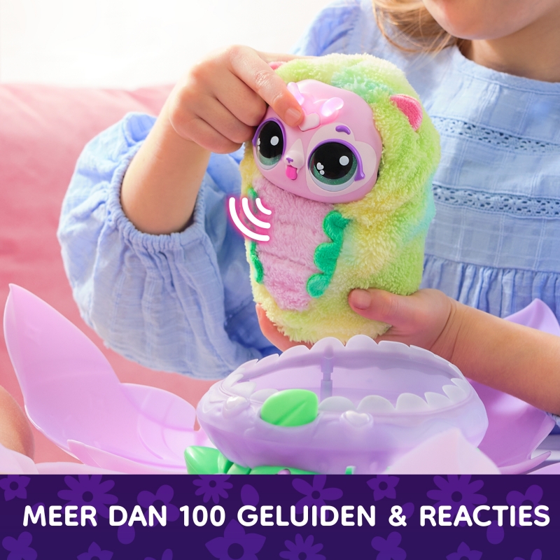 BLOOMABLES, Peluche Interattivo, Fiore che Sboccia e si Trasforma, Trasformazione Ripetibile, Oltre 100 Suoni e Reazioni
