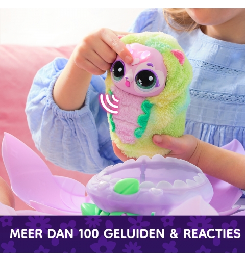 Bloomables by Hatchimals, Kittyfly Surprise Interactive Toy & Flower with Repeatable Reveal & Transformation, 100+ Sounds &