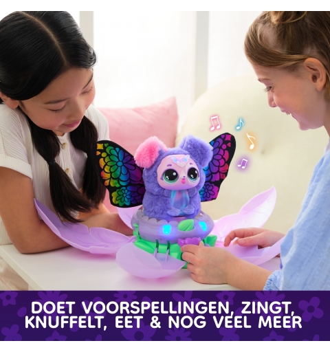 Bloomables by Hatchimals, Kittyfly Surprise Interactive Toy & Flower with Repeatable Reveal & Transformation, 100+ Sounds &