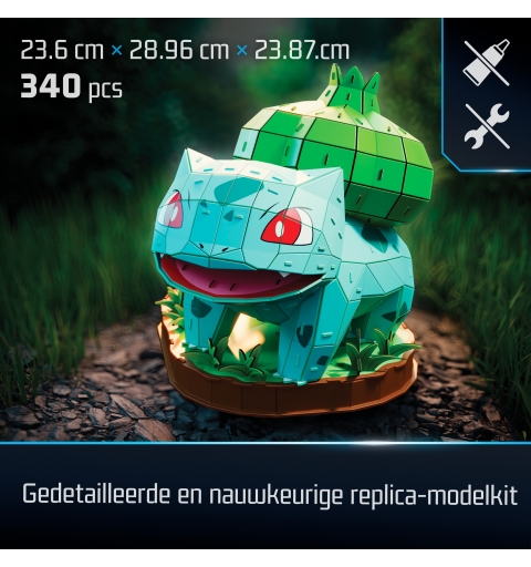 4D Build , Pokémon Bulbasaur 3D Model Kit, Pokémon Figure, Kanto First Partner Collection, Desk Décor, 195 Pieces, for Ages 12