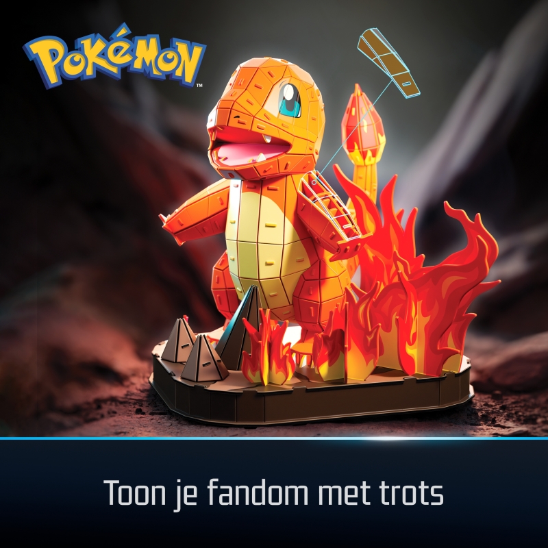 4D Build , Pokémon Charmander 3D Model Kit, Pokémon Figure, Kanto First Partner Collection, Desk Décor, 241 Pieces, for Ages 12