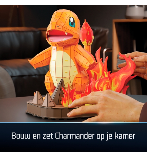 4D Build , Pokémon Charmander 3D Model Kit, Pokémon Figure, Kanto First Partner Collection, Desk Décor, 241 Pieces, for Ages 12