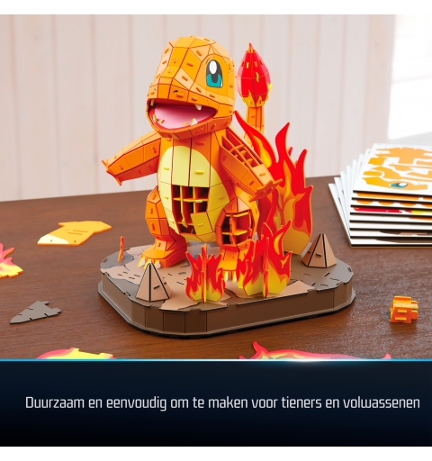 4D Build , Pokémon Charmander 3D Model Kit, Pokémon Figure, Kanto First Partner Collection, Desk Décor, 241 Pieces, for Ages 12