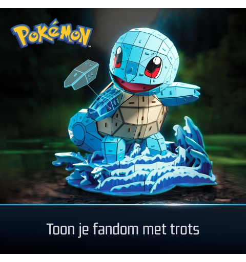 4D Build , Pokémon Squirtle 3D Model Kit, Pokémon Figure, Kanto First Partner Collection, Desk Décor, 180 Pieces, for Ages 12 &