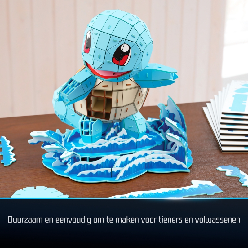 4D Build , Pokémon Squirtle 3D Model Kit, Pokémon Figure, Kanto First Partner Collection, Desk Décor, 180 Pieces, for Ages 12 &