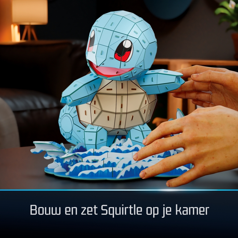 4D Build , Pokémon Squirtle 3D Model Kit, Pokémon Figure, Kanto First Partner Collection, Desk Décor, 180 Pieces, for Ages 12 &