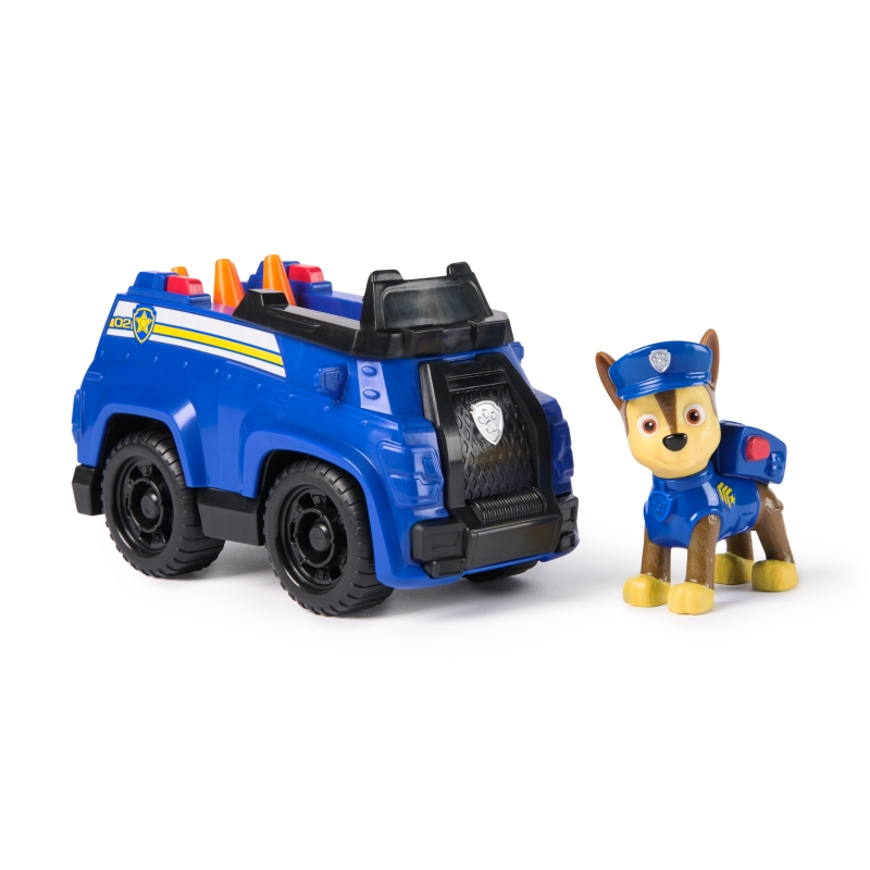 PAW Patrol Patrulla Canina - Coche POLICÍA Y Figura Chase - Coche de 15 cm con 1 Figura Chase - Patrulla Canina Juguetes -