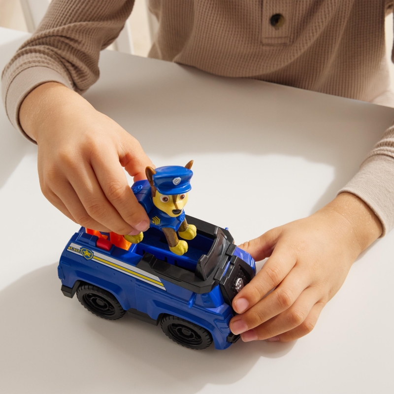 PAW Patrol Patrulla Canina - Coche POLICÍA Y Figura Chase - Coche de 15 cm con 1 Figura Chase - Patrulla Canina Juguetes -