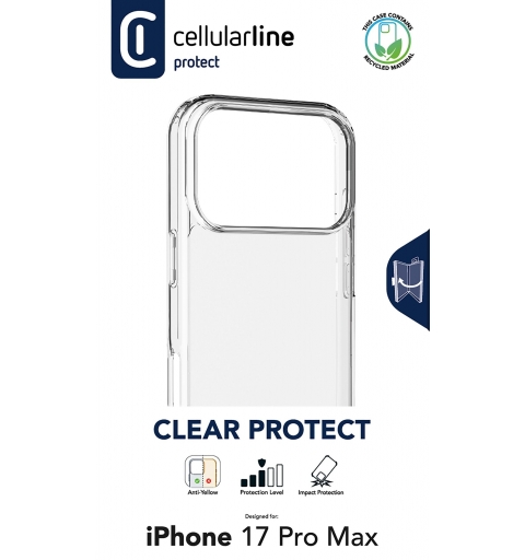 Cellularline Clear Strong - iPhone 17 Pro Max Hard case with rubber edges