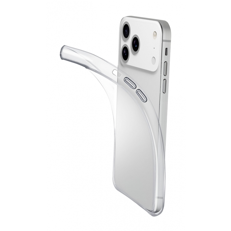 Cellularline Fine - iPhone 17 Pro Cover in gomma morbida ultra sottile e trasparente