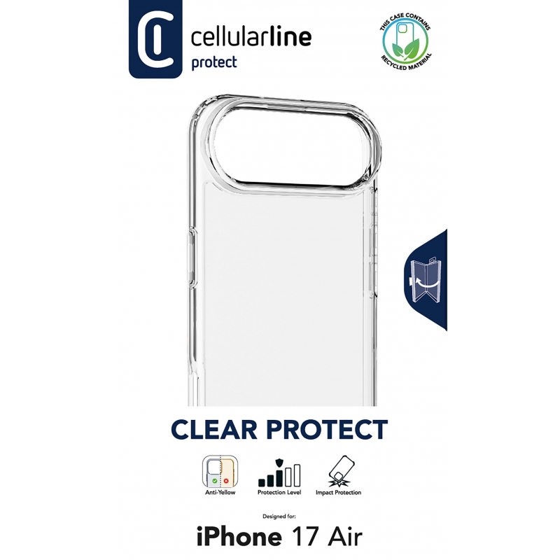 Cellularline Clear Strong - iPhone Air Custodia rigida con bordi in gomma