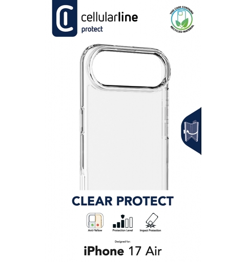 Cellularline Clear Strong - iPhone Air Custodia rigida con bordi in gomma