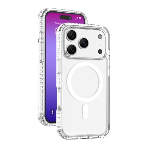 Cellularline Ultra Strong Mag - iPhone 17 Pro Max Funda transparente ultra protectora con bordes reforzados en material anti