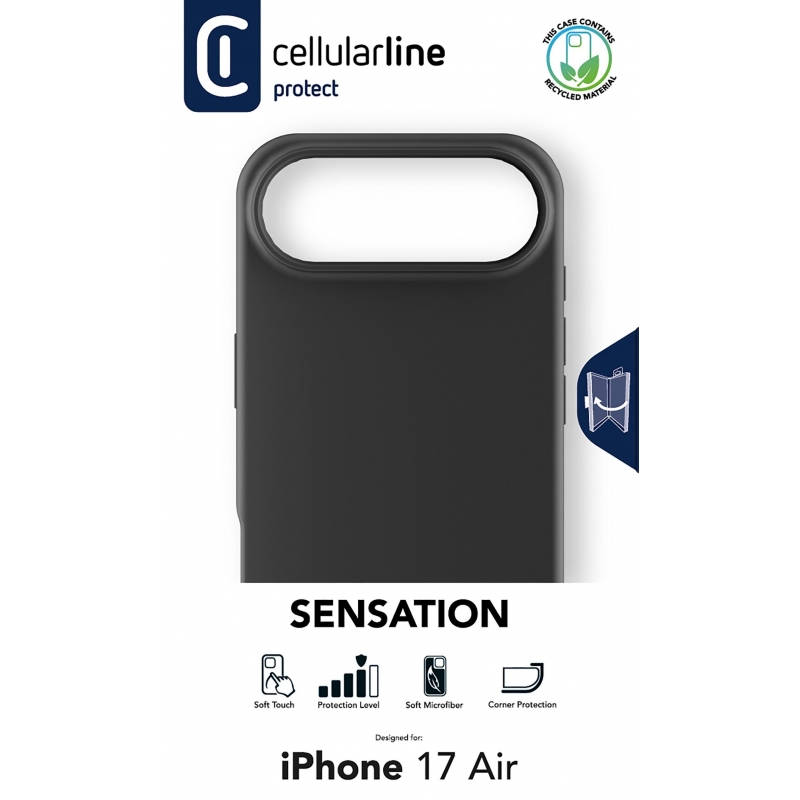 Cellularline Sensation - iPhone Air Custodia in silicone ultra morbida con finitura soft touch, perfetta per proteggere ogni